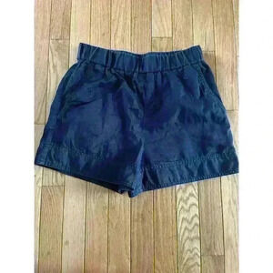 COS Women's Navy Blue Linen Blend Shorts Size 2 Casual Summer Elastic Waist